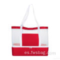 Dos compartimentos personalizados Bolsa de poliéster transparente de verano bolsas de playa bolsas de compras impermeables para hombres para hombres